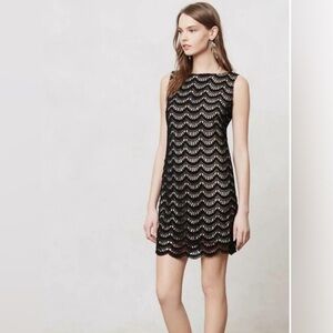 Anthropologie Tabitha Black Crochet Lace Dress sz 2